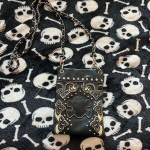y2k studded skull imprint bag